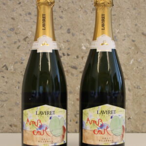 Dues ampolles del cava solidari d'ASPRONIS i Laviret