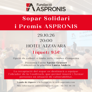 Cartell del Sopar Solidari i Premis ASPRONIS